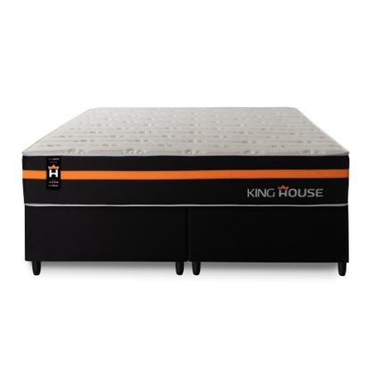 Imagem de Conjunto Cama Box c/ Molas Ensacadas Sirius Preto King 193x203x65