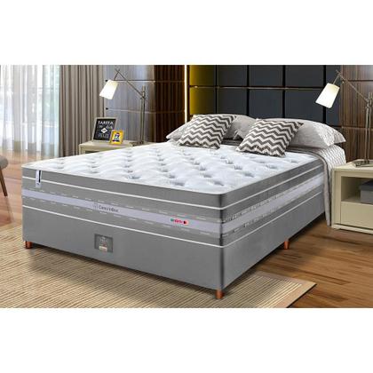 Imagem de Conjunto Cama Box Casal de Molas Ensacadas Cama inBox Select Euro Soft 138x188x71 Cinza