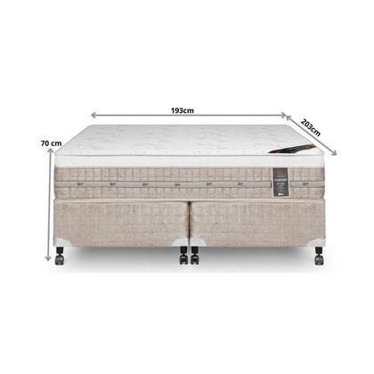 Imagem de Conjunto Cama Box Casal King Castor + Colchão de Molas Premium 193x203x70 (Linha de Cama Box Alto Padrão)   
