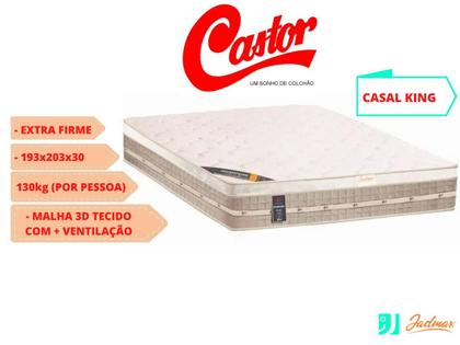 Imagem de Conjunto Cama Box Casal King Castor + Colchão de Molas Premium 193x203x70 (Linha de Cama Box Alto Padrão)   