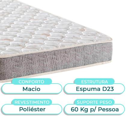 Imagem de Conjunto Cama Box Cinza Solteiro + Colchão D23 D23 Inducol + Cabeceira