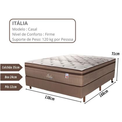 Imagem de Conjunto Cama Box+ Colchão Casal Mola ENSACADA Itália 138x188x71cm