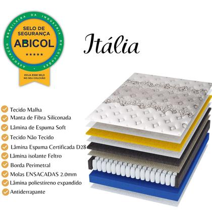 Imagem de Conjunto Cama Box+ Colchão Casal Mola ENSACADA Itália 138x188x71cm