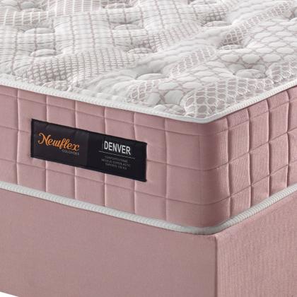 Imagem de Conjunto Cama Box Colchão King Size 193x203x67 com Molas Ensacadas Denver Rosa