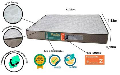 Imagem de Conjunto Cama Box e Colchão Queen Becflex Titan Mag Gold 1,58 x 1,98 x 0,58