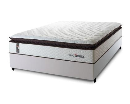 Imagem de Conjunto Cama Box Espuma San Diego Branco Casal 138x188x67