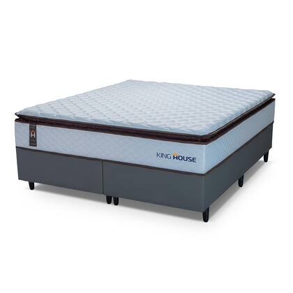 Imagem de Conjunto Cama Box Espuma San Diego Branco King 193x203x67