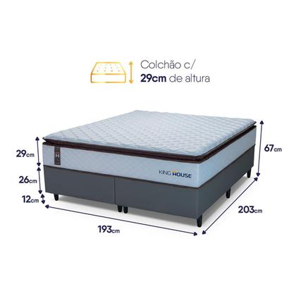 Imagem de Conjunto Cama Box Espuma San Diego Branco King 193x203x67