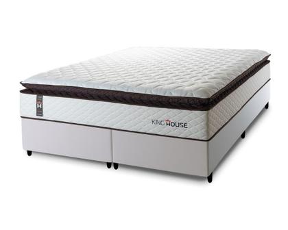 Imagem de Conjunto Cama Box Espuma San Diego Branco King 193x203x67