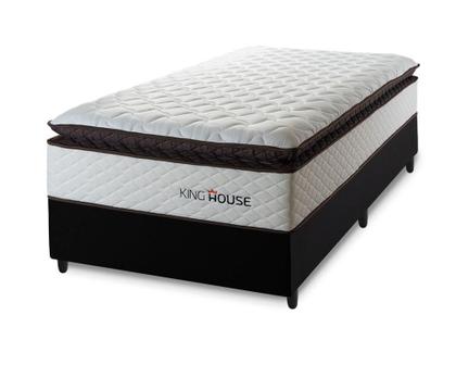 Imagem de Conjunto Cama Box Espuma San Diego Branco Solteiro 96x203x67