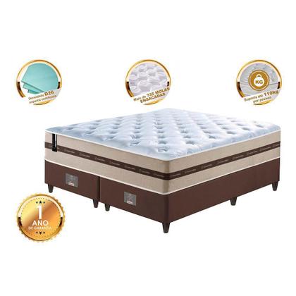 Imagem de Conjunto Cama Box King (Colchão + Box) de Molas Ensacadas Cama inBox Smart 193x203x60 Bege