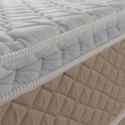 Imagem de Conjunto Cama Box King Size Alford 193x203x66 Bege c/ Molas Ensacadas