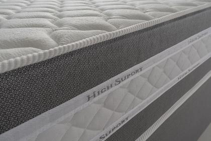 Imagem de Conjunto Cama Box King Size Alpine 193x203x65 Cinza/Branco c/ Molas Ensacadas