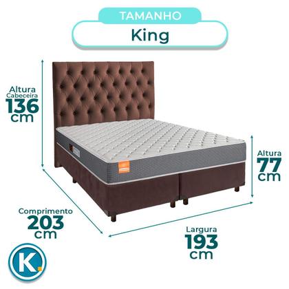 Imagem de Conjunto Cama Box Marrom King + Colchão D23 Pro Inducol + Cabeceira