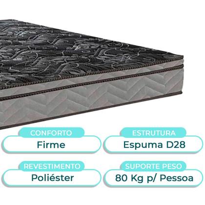 Imagem de Conjunto Cama Box Perola Casal + Colchão D28 Conforto Paropas + Cabeceira