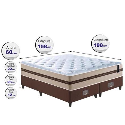 Imagem de Conjunto Cama Box Queen (Colchão + Box) de Molas Cama inBox Smart Pró 158x198x60 Bege