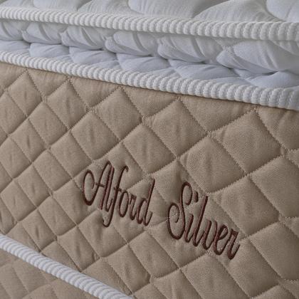 Imagem de Conjunto Cama Box Queen Size Alford 158x198x66 Bege c/ Molas Ensacadas