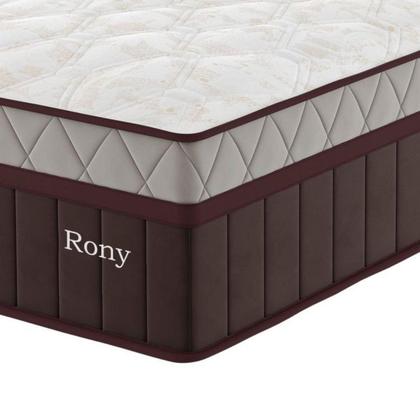 Imagem de Conjunto Cama Box Solteiro Com Molas Ensacadas 88x188x69cm Marrom