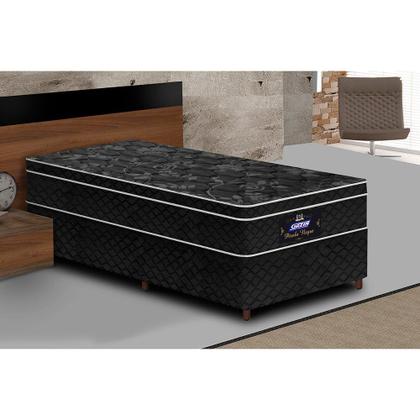 Imagem de Conjunto Cama Box Solteiro de Molas Gazin Pérola Negra  88x188