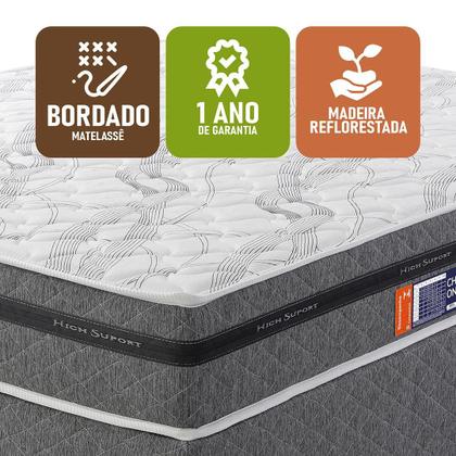 Imagem de Conjunto Cama Box Solteiro Espuma D33 Chicago One Face 78x188 Cinza - King House