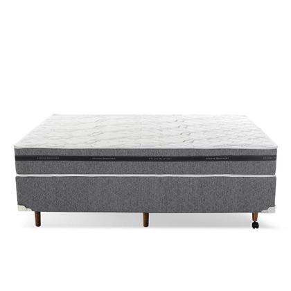 Imagem de Conjunto Cama Box Solteiro Espuma D33 Chicago One Face 78x188 Cinza - King House