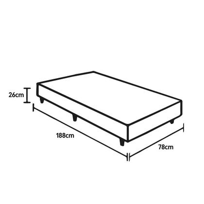Imagem de Conjunto Cama Box Solteiro Espuma D33 Chicago One Face 78x188 Cinza - King House