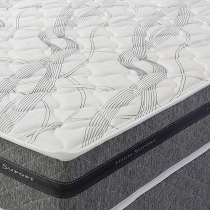 Imagem de Conjunto Cama Box Solteiro Espuma D33 Chicago One Face 78x188 Cinza - King House