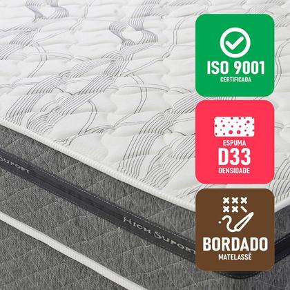 Imagem de Conjunto Cama Box Solteiro Espuma D33 Chicago One Face 78x188 Cinza - King House