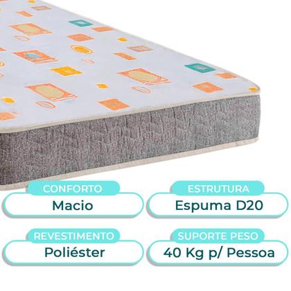 Imagem de Conjunto Cama Box Solteiro Simples + Colchão D20 Inducol