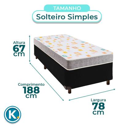 Imagem de Conjunto Cama Box Solteiro Simples + Colchão D20 Inducol