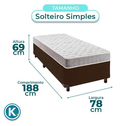 Imagem de Conjunto Cama Box Solteiro Simples + Colchão D23 Inducol