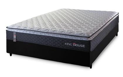 Imagem de Conjunto Cama Box Viúva Dakota Preto 128x188x57 Espuma D33