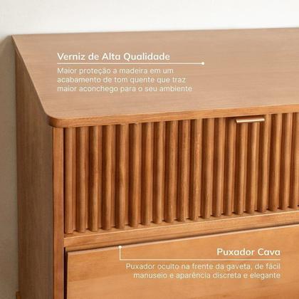 Imagem de Conjunto Cama Casal com 2 mesas de cabeceira e Cômoda Oiti CabeCasa MadeiraOriginals