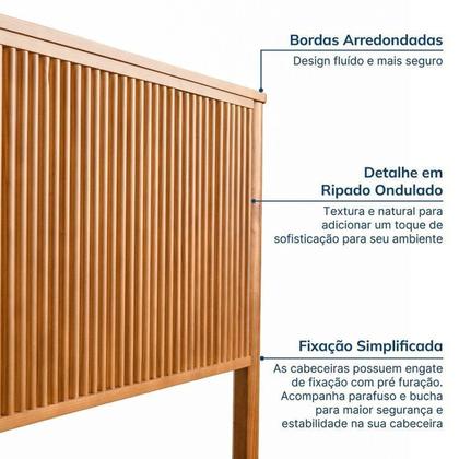 Imagem de Conjunto Cama Casal com 2 mesas de cabeceira e Cômoda Oiti CabeCasa MadeiraOriginals