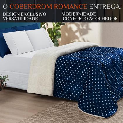 Imagem de Conjunto Cama Casal King Size Coberdrom Romance Dupla Face