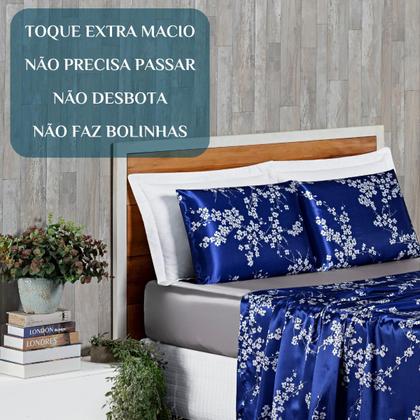 Imagem de Conjunto Cama Casal Queen Size Kaylee 04 Peças CetimCharmouse Super Elegante ALYA