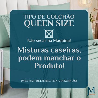 Imagem de Conjunto Cama Casal Queen Size Lizzie 04 Pç Bordado 300 Fios Toque Extra Macio