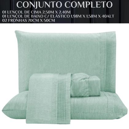 Imagem de Conjunto Cama Casal Queen Size Lizzie 04 Pç Bordado 300 Fios Toque Extra Macio
