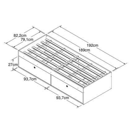 Imagem de Conjunto Cama de Solteiro com Baú e Cama alta Lion com Escada e Escrivaninha CJ038 Art in Móveis
