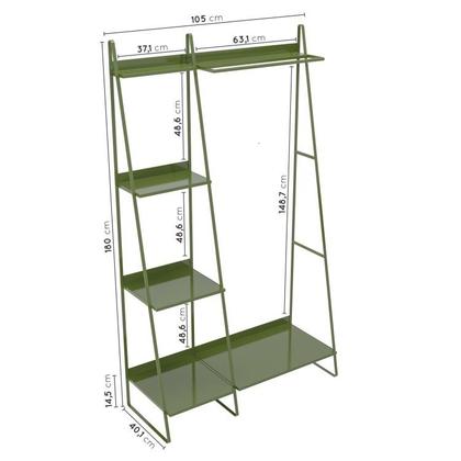 Imagem de Conjunto Cama Queen 2 Mesa de Cabeceira e Arara de Roupas em Aço Begônia CabeCasa MadeiraOriginals