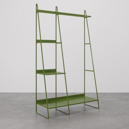 Imagem de Conjunto Cama Queen 2 Mesa de Cabeceira e Arara de Roupas em Aço Begônia CabeCasa MadeiraOriginals