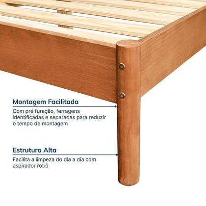 Imagem de Conjunto Cama Queen com 2 Mesas de Cabeceira e Cômoda Oiti CabeCasa MadeiraOriginals