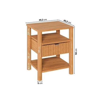 Imagem de Conjunto Cama Queen com 2 Mesas de Cabeceira e Cômoda Oiti CabeCasa MadeiraOriginals