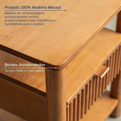 Imagem de Conjunto Cama Queen com 2 Mesas de Cabeceira e Cômoda Oiti CabeCasa MadeiraOriginals
