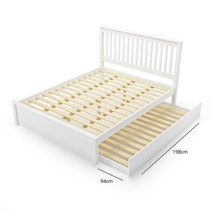 Imagem de Conjunto Cama Queen com Cama Auxiliar em Madeira Maciça Mv Outlet