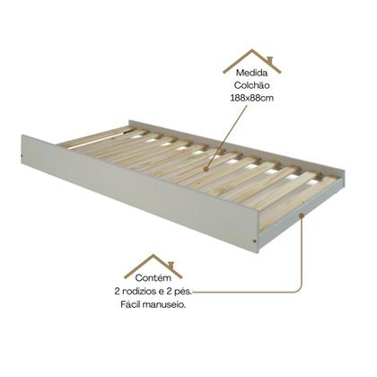 Imagem de Conjunto Cama Queen com Cama Auxiliar em Madeira Maciça Mv Outlet