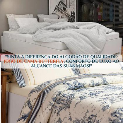Imagem de Conjunto Cama Queen Size Laurence 100%Algodão Super Luxuoso
