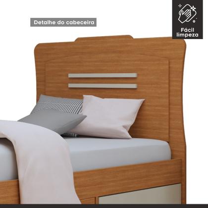 Imagem de Conjunto Cama Solteiro 5 Gavetas Júlia e Guarda-roupa Casal 4 Portas 4 Gavetas Bergamo