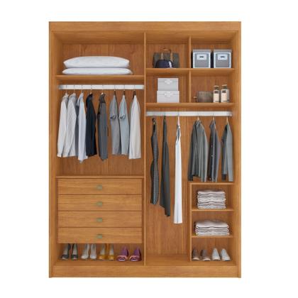 Imagem de Conjunto Cama Solteiro 5 Gavetas Júlia e Guarda-roupa Casal 4 Portas 4 Gavetas Bergamo