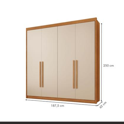 Imagem de Conjunto Cama Solteiro 5 Gavetas Júlia e Guarda-roupa Casal 4 Portas 4 Gavetas Bergamo